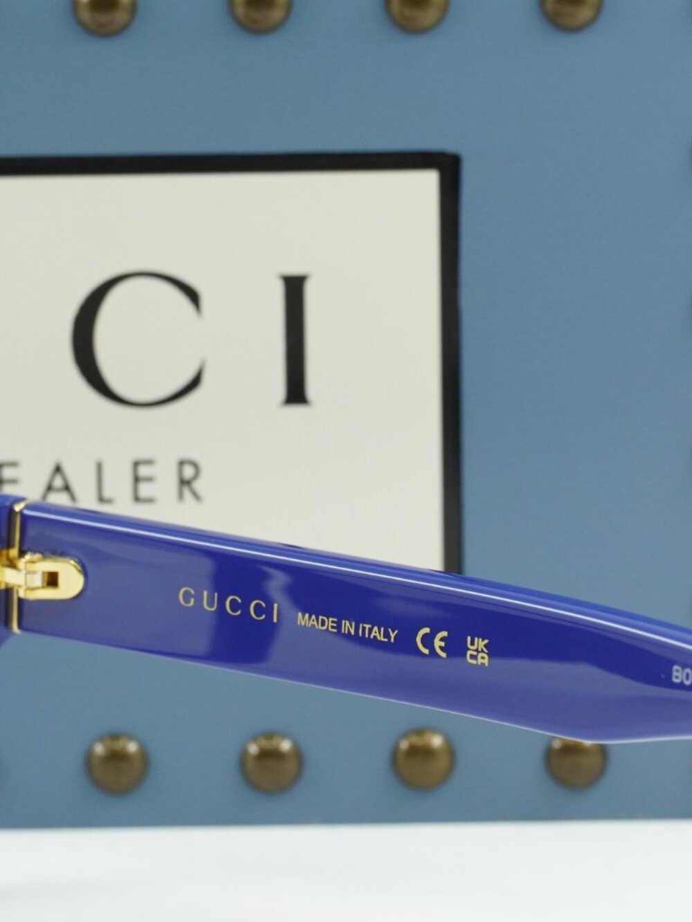 Gucci GG1141O 002 Rectangle Eyeglasses – Blue 56mm - Picture 5 of 10